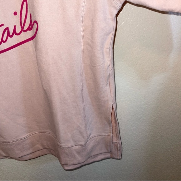NWT Wildfox But First Cocktails Statement Light Pink Split Side Sweatshirt - Picture 9 of 9